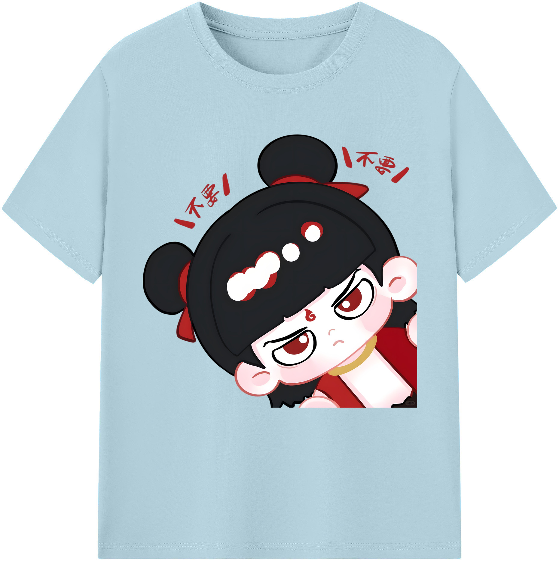 （画像用） Ne Zha 2 ナタ 魔童の大暴れ 綿100％半袖Tシャツ（フロントプリント）
